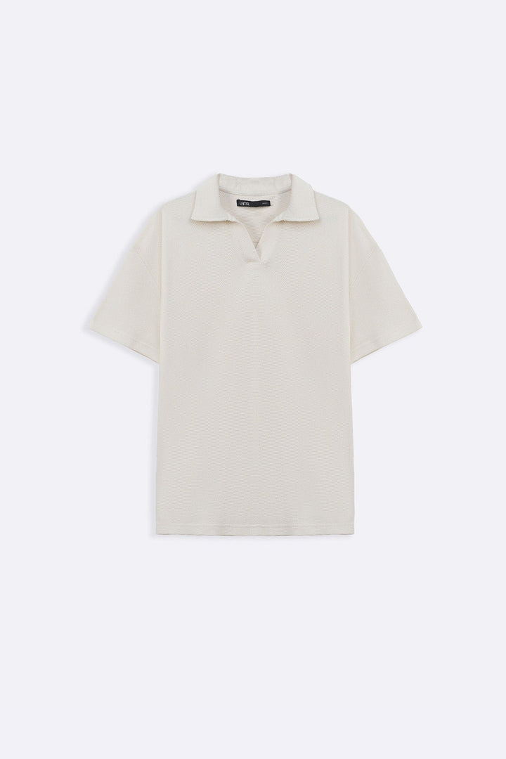 IVORY OPEN COLLAR RESORT POLO