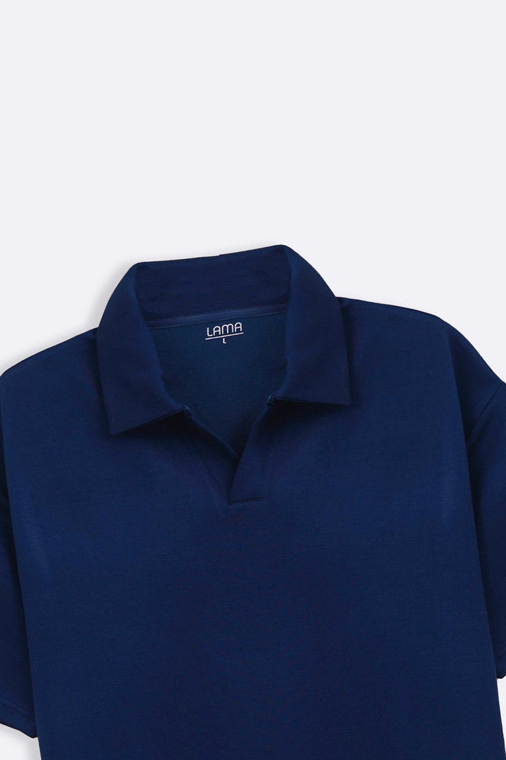 NAVY EASY KNITTED POLO