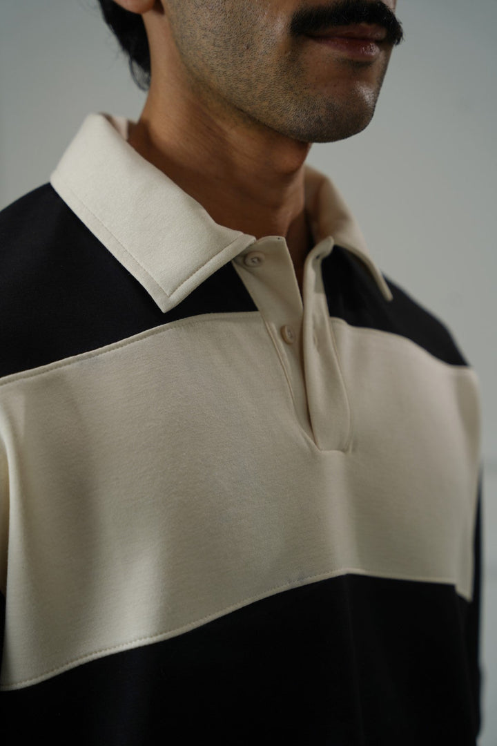 BLACK SOFT RUGBY POLO