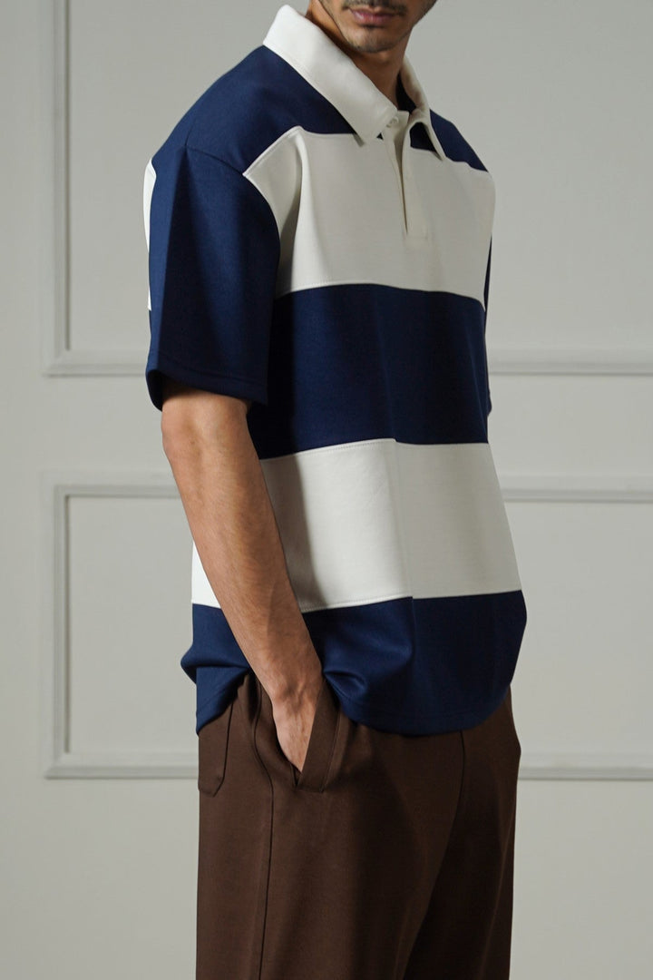 NAVY SOFT RUGBY POLO