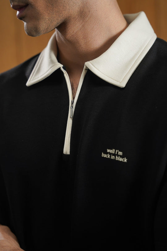 BLACK BACK IN BLACK POLO