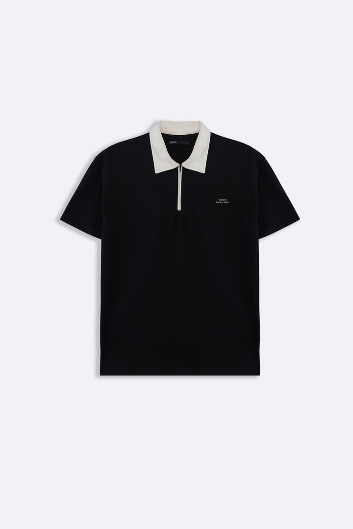 BLACK BACK IN BLACK POLO