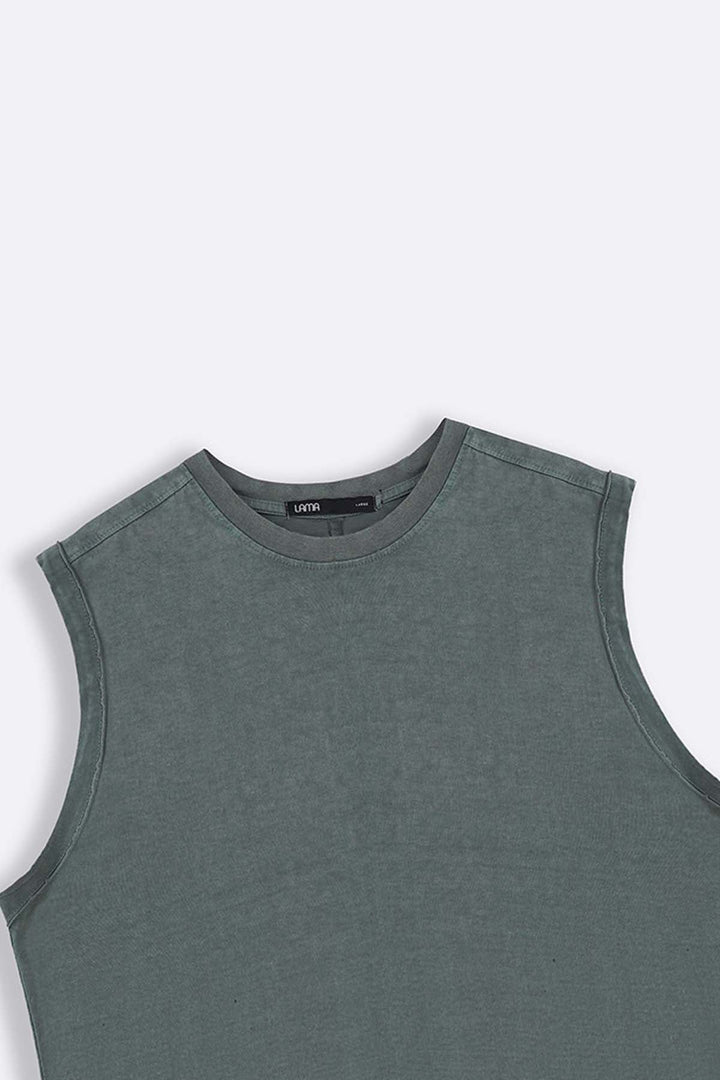 OLIVE WASHED EFFECT TANK TOP