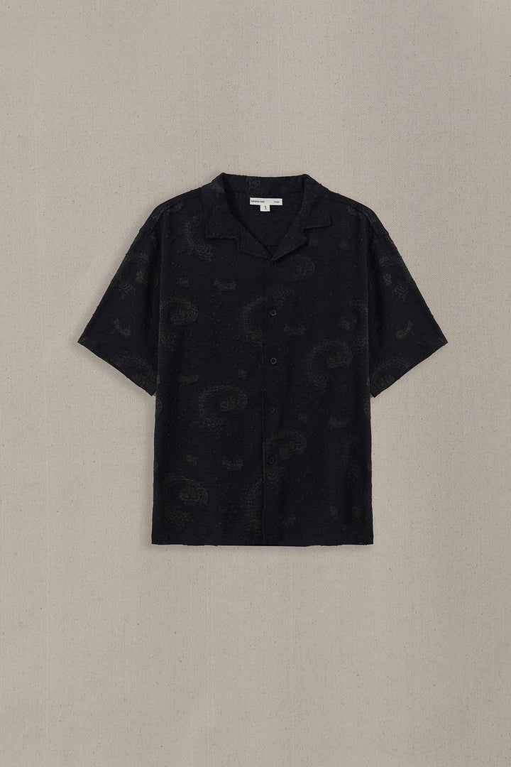 BLACK SHADOW TEXTURED SHIRT