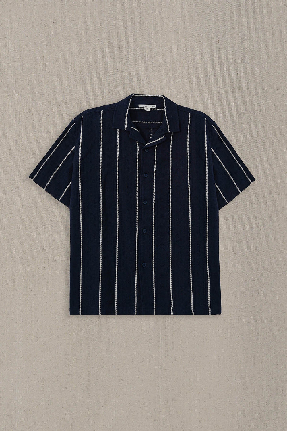 NAVY CONTRAST STRIPE SHIRT