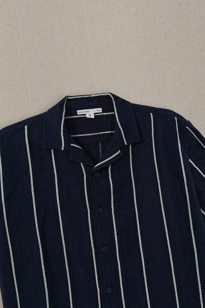 NAVY CONTRAST STRIPE SHIRT