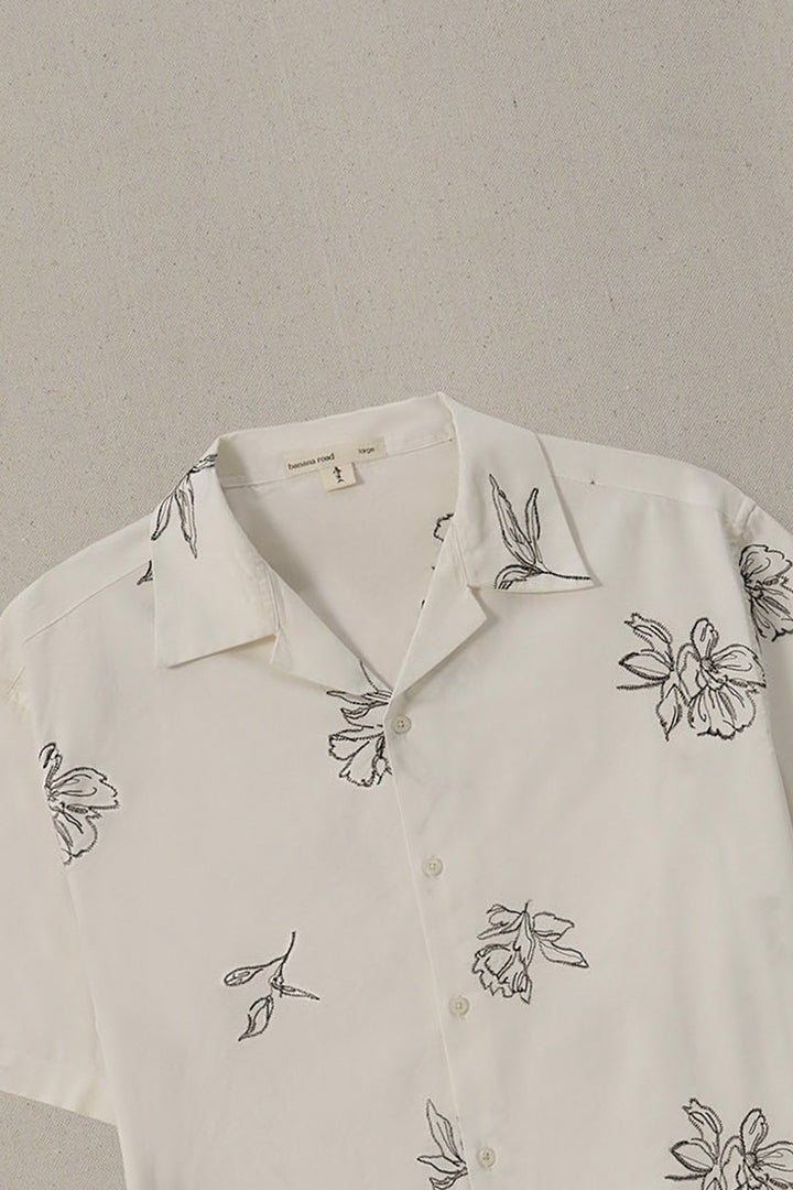 OFF WHITE FLORAL EMBROIDERED SAFARI