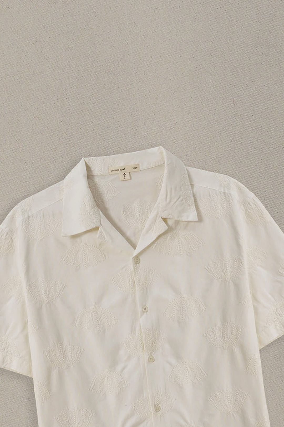 OFF WHITE LOTUS EMBROIDERED SAFARI