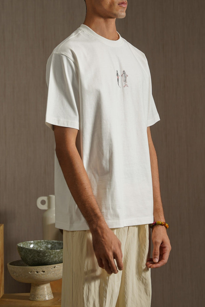 OFF WHITE FISH MARKET TEE