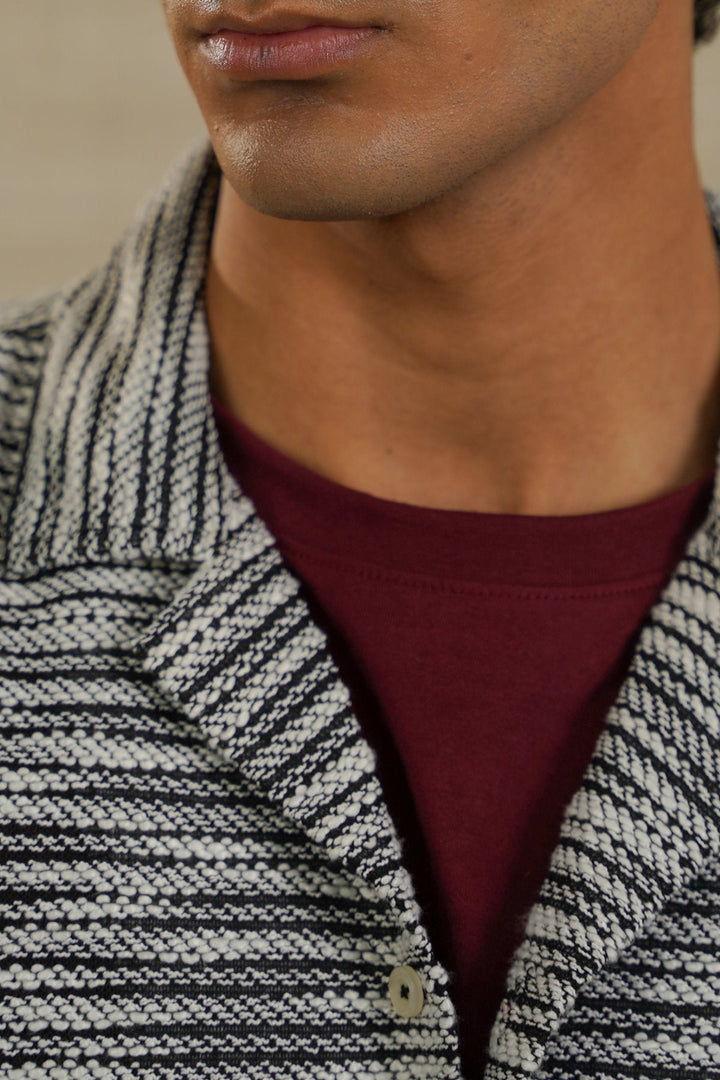 BLACK BOUCLE SAFARI SHIRT