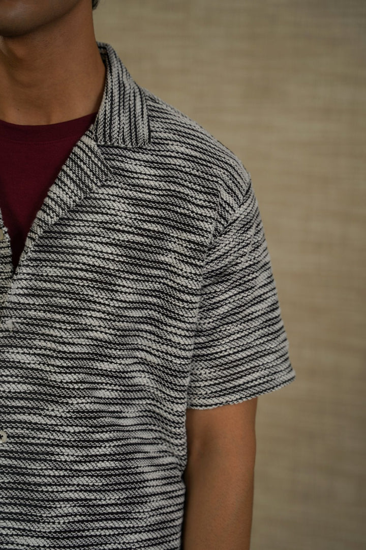 BLACK BOUCLE SAFARI SHIRT
