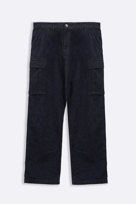 BLUE RELAXED CARGO JEANS