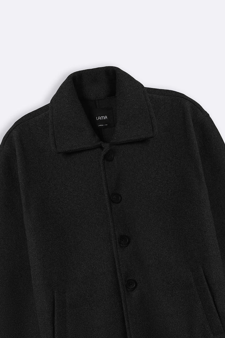 BLACK ESSENTIAL OVERCOAT