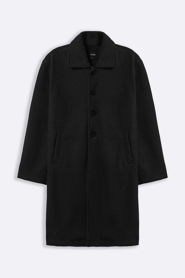 BLACK ESSENTIAL OVERCOAT