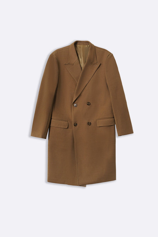 CAMEL DOUBLE BREASTED OVERCOAT