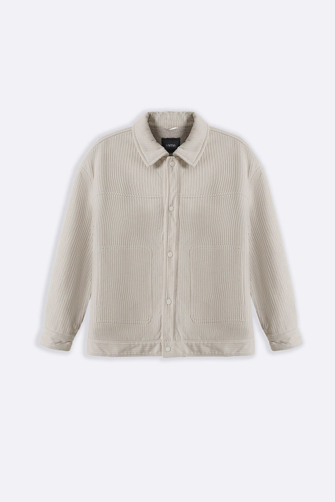 CREAM FUR-LINED CORDUROY JACKET