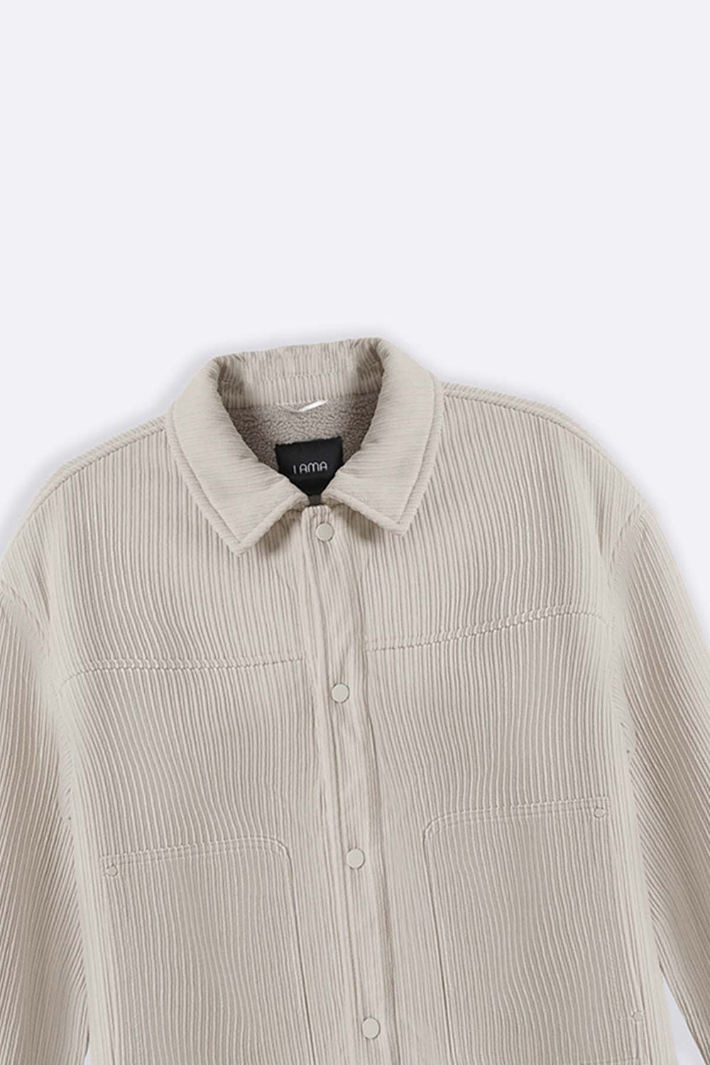 CREAM FUR-LINED CORDUROY JACKET