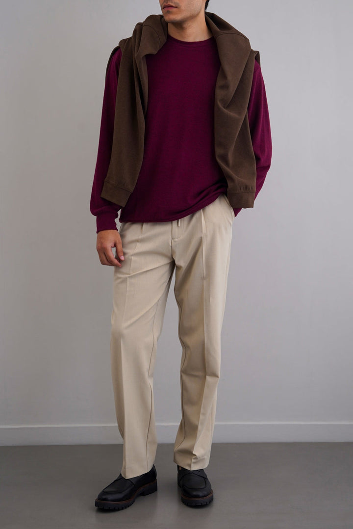 BURGUNDY BASIC SWEATSHIRTS