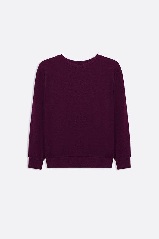 BURGUNDY BASIC SWEATSHIRTS