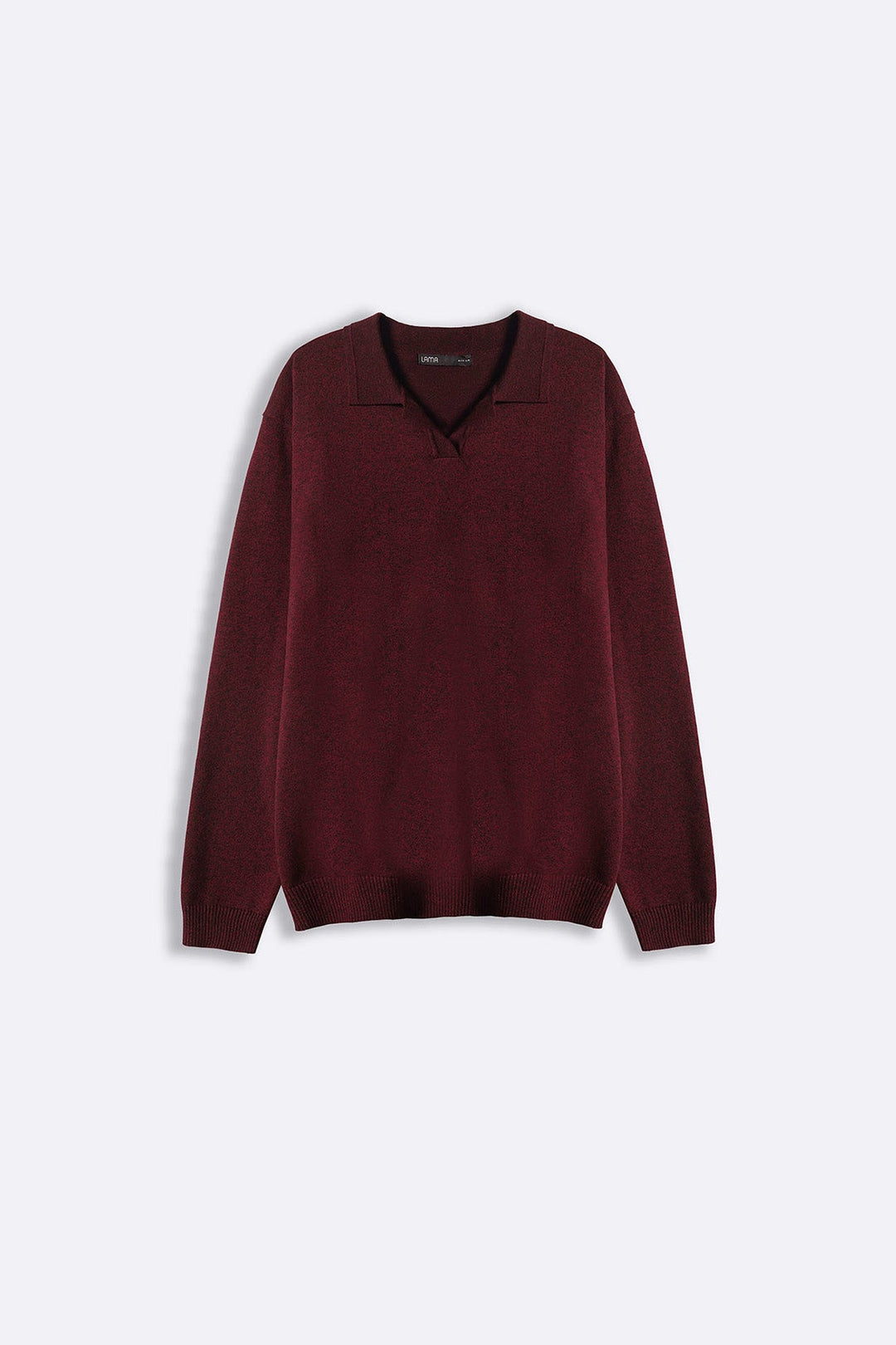 BURGUNDY SOFT KNITTED POLO JUMPER