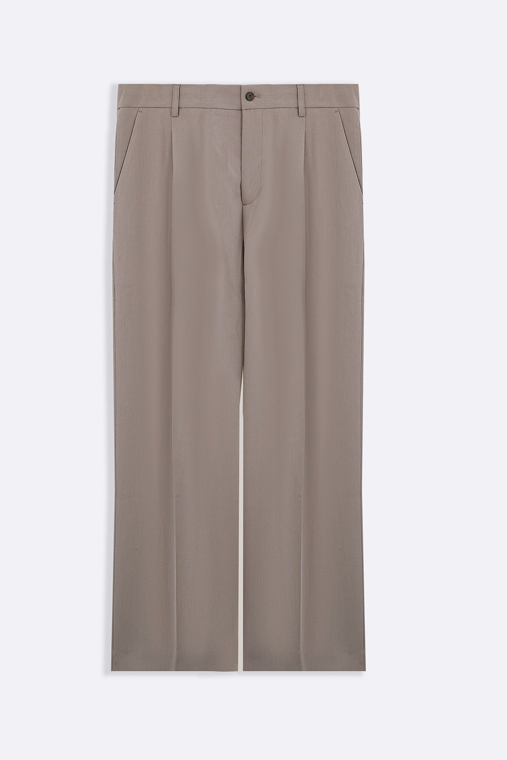 BEIGE 3D PLEATED PANTS
