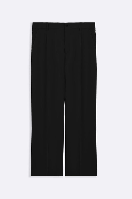 BLACK 3D PLEATED PANTS
