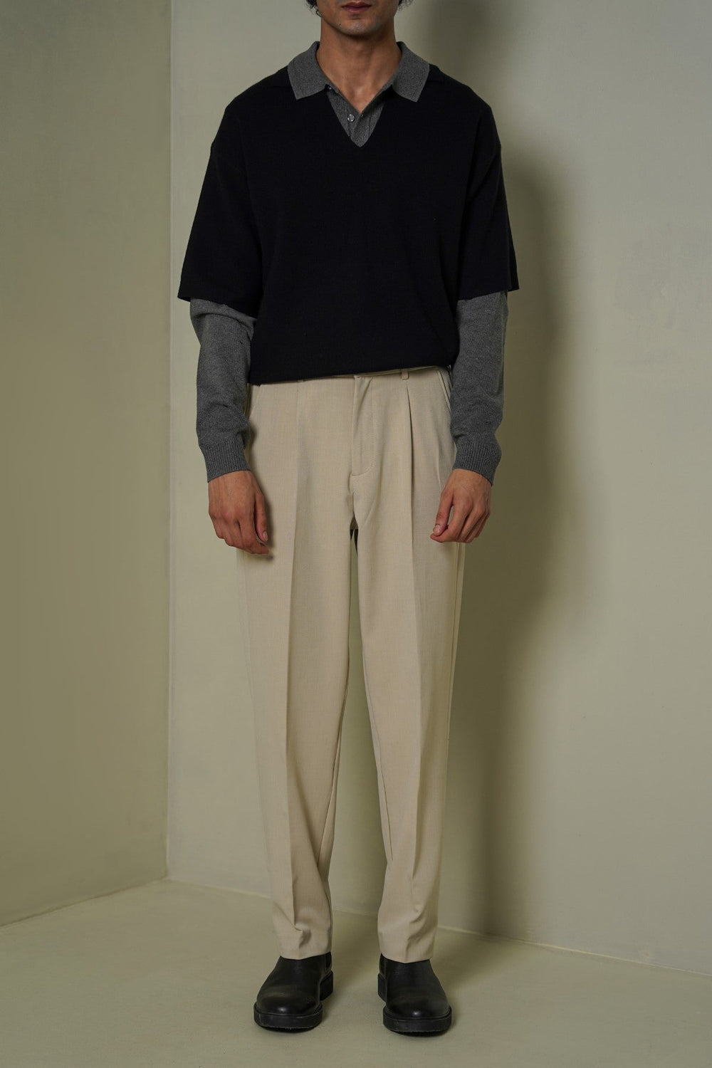 BEIGE TAILORED EASY PANTS