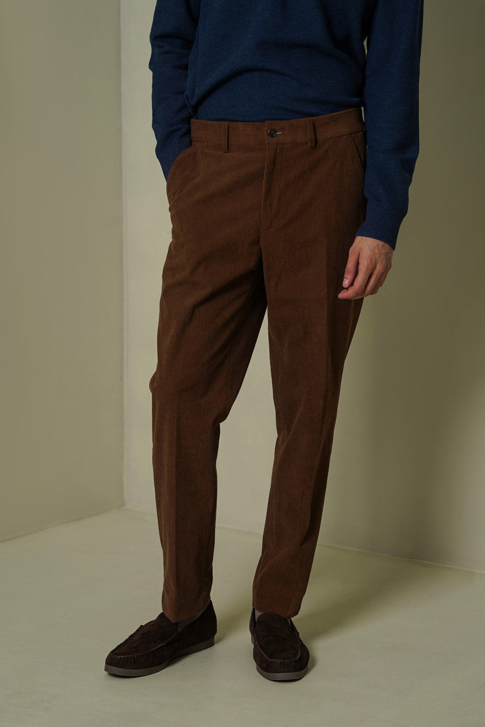 BROWN SLIMFIT CORDUROY PANTS