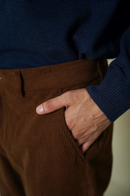 BROWN SLIMFIT CORDUROY PANTS
