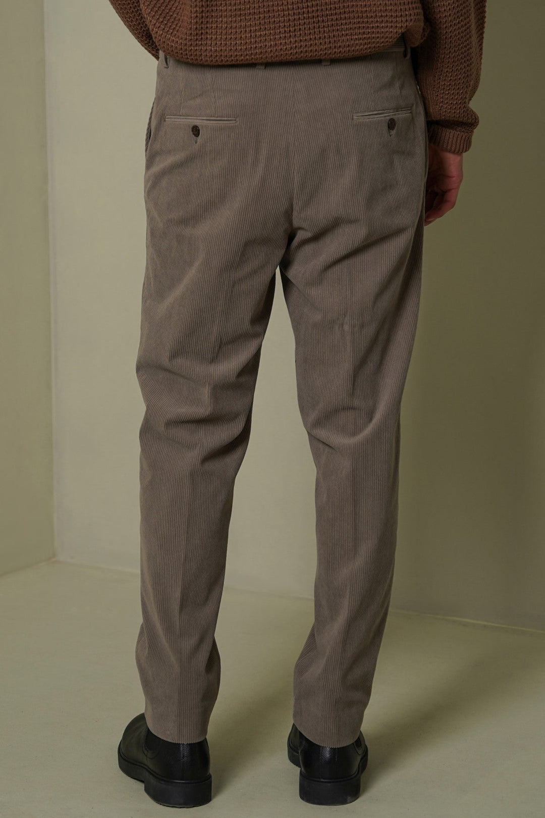 GREY SLIMFIT CORDUROY PANTS