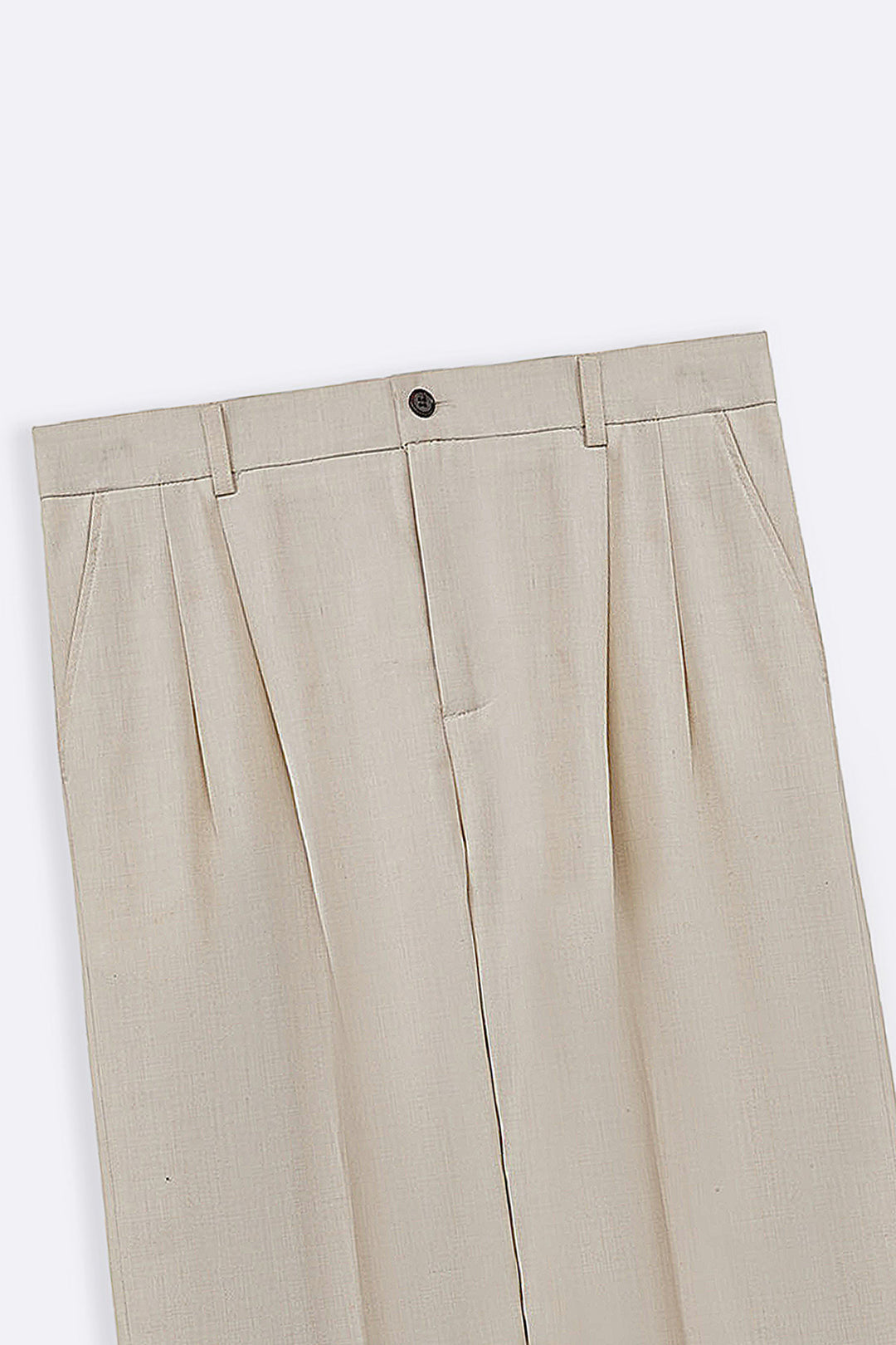 OAT MELANGE DOUBLE PLEAT TAILORED PANTS