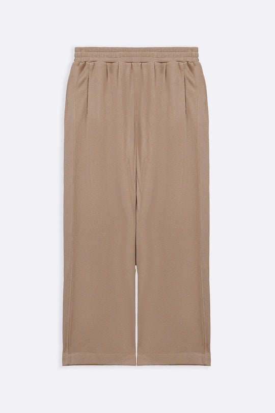BEIGE KNITTED LOOSE PANTS