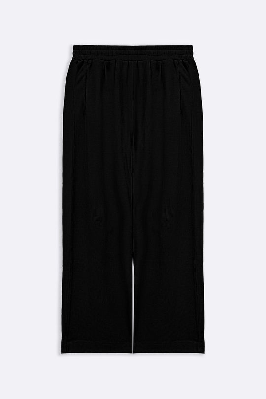 BLACK KNITTED LOOSE PANTS