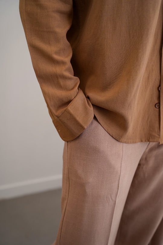 TAUPE HEAVY LINEN PANTS