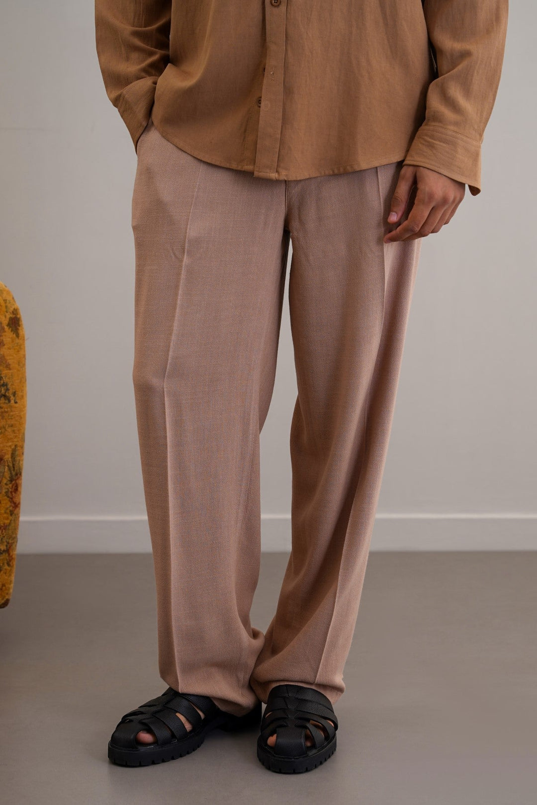 TAUPE HEAVY LINEN PANTS