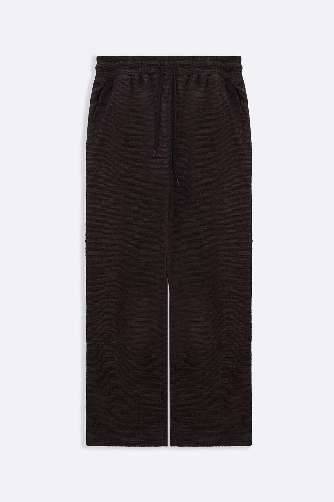 DARK BROWN BOUCLE TROUSERS