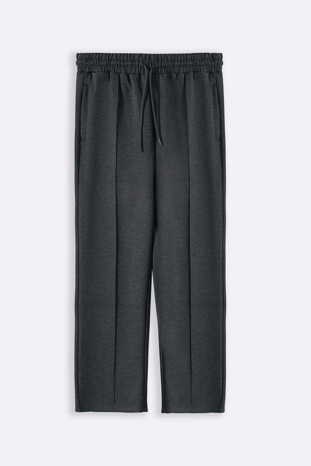 CHARCOAL EASY PLEATED TROUSERS