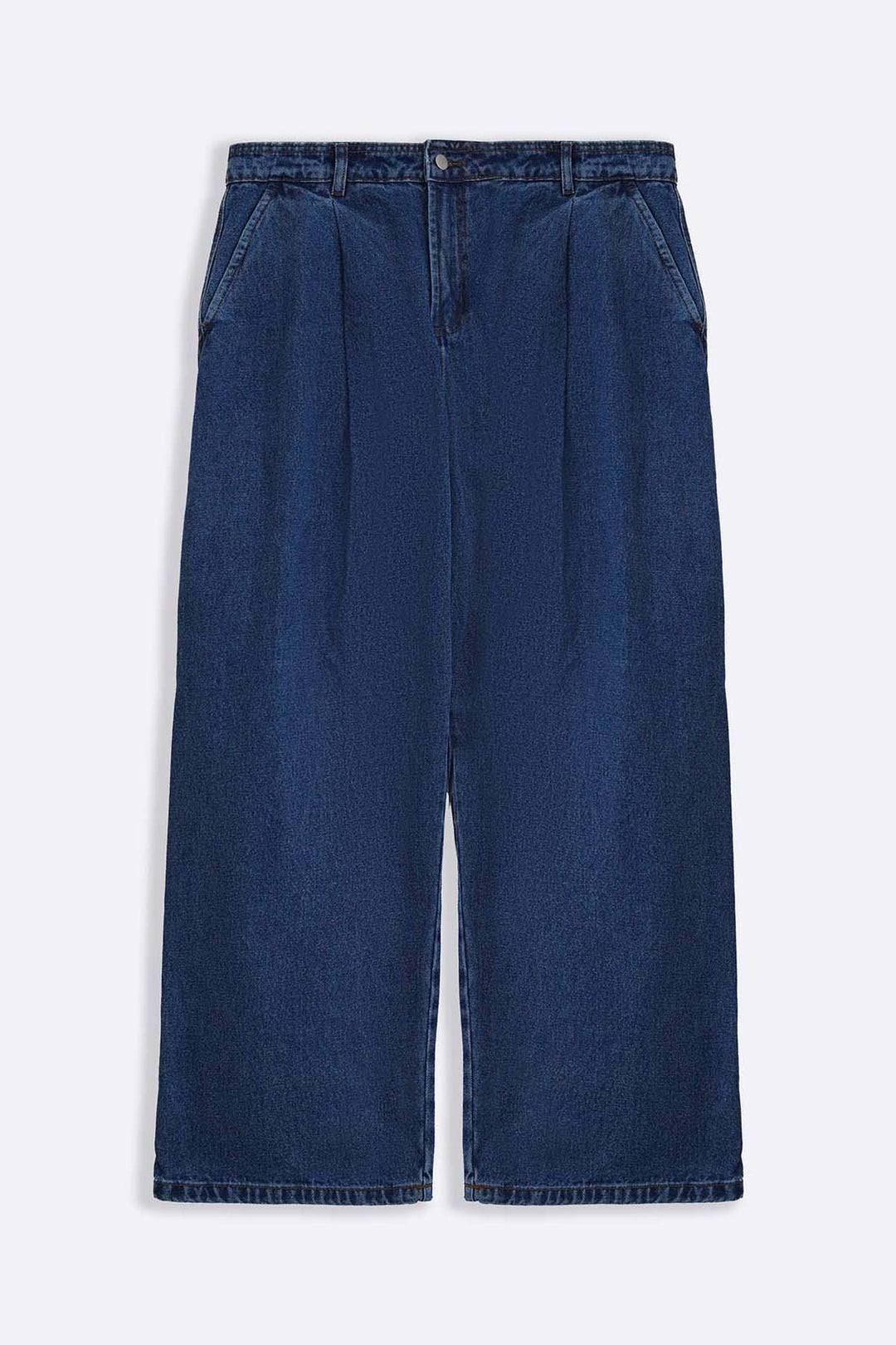 BLUE 3D PLEAT DENIM PANTS