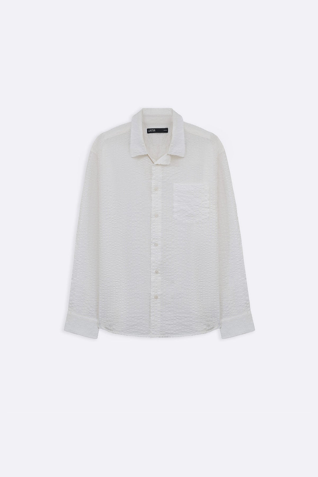 WHITE SEERSUCKER FLOWY SHIRT