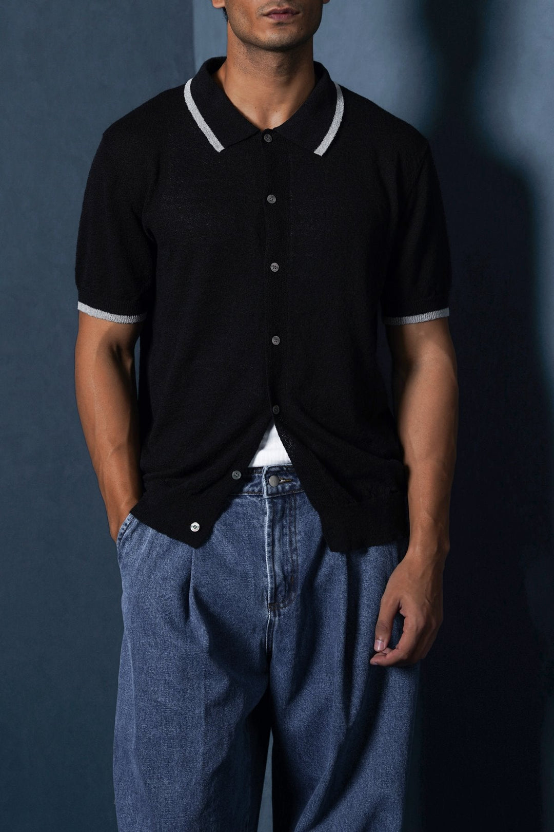 BLACK CLUB POLO CARDIGAN