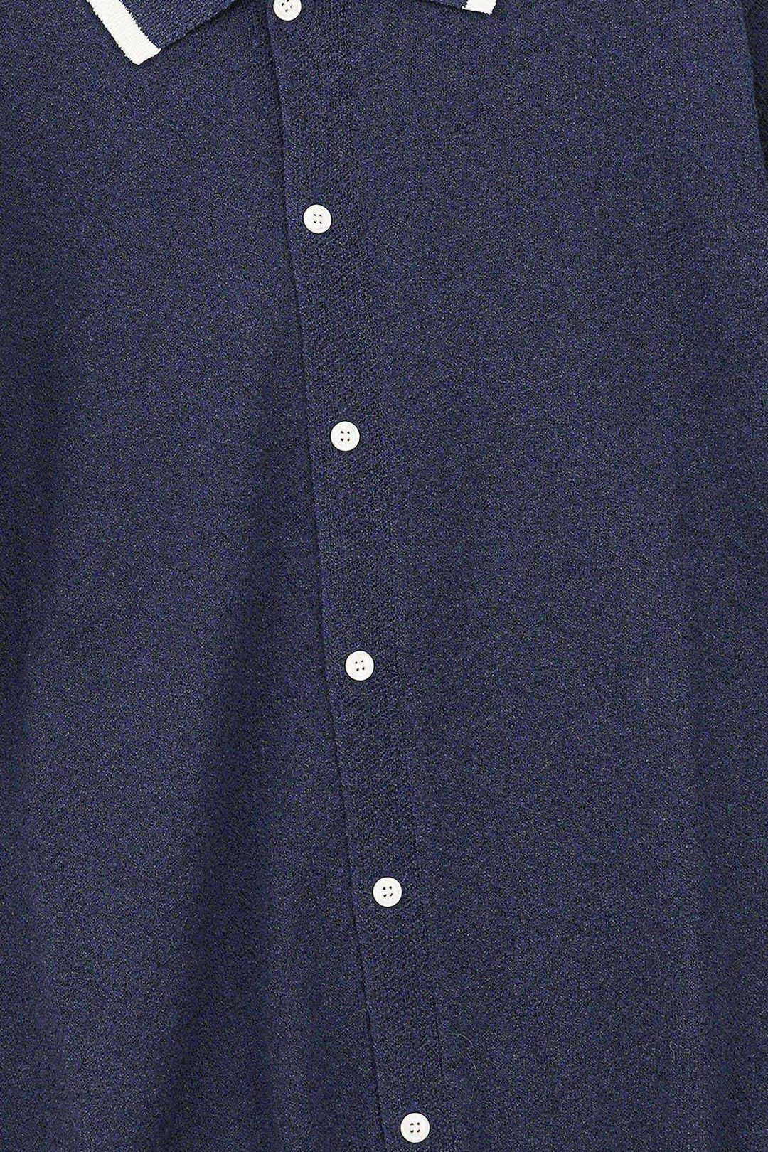 NAVY CLUB POLO CARDIGAN