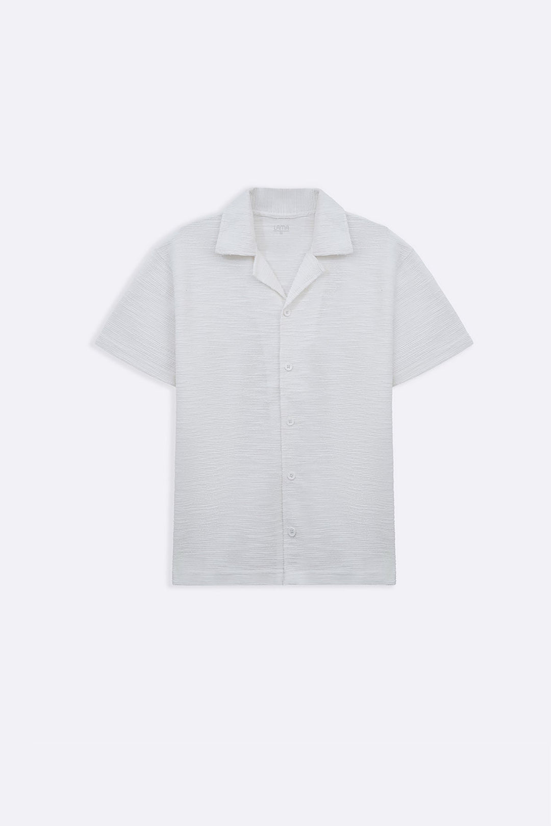 WHITE BOUCLE SAFARI SHIRT