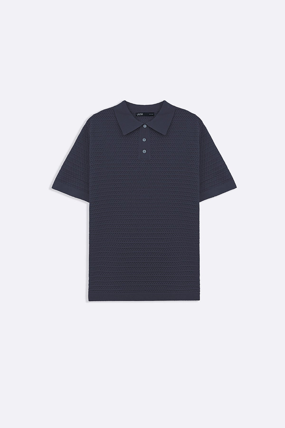 CHARCOAL KNITTED MESH POLO