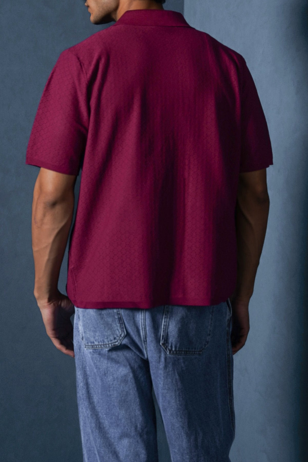 BURGUNDY HAVANA BUTTON-DOWN