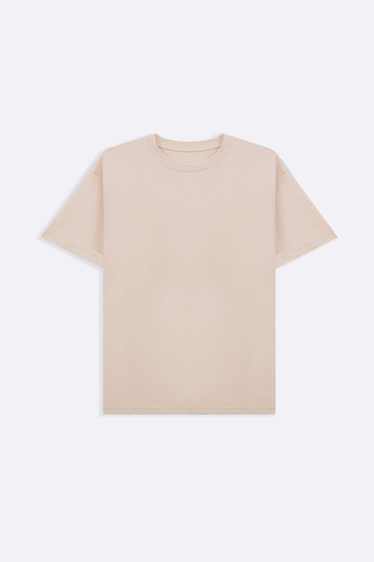 BEIGE CLASSIC COTTON TEE