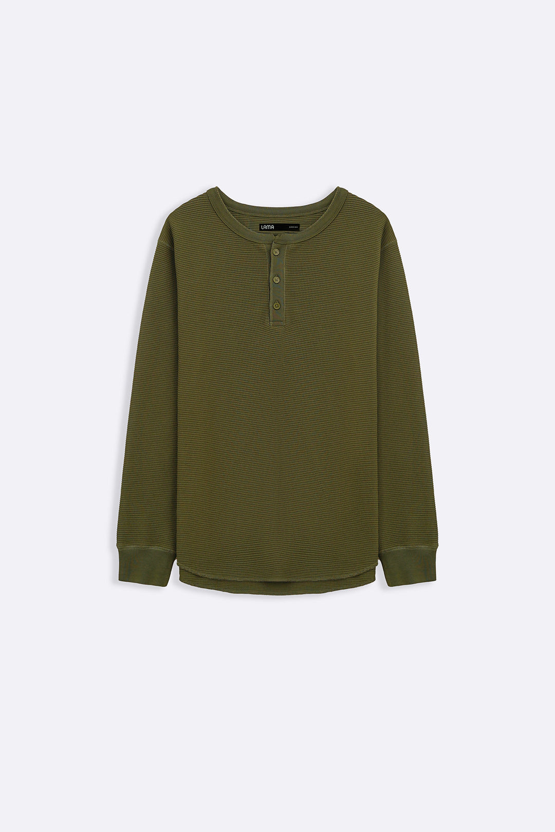 OLIVE WAFFLE KNIT T-SHIRT