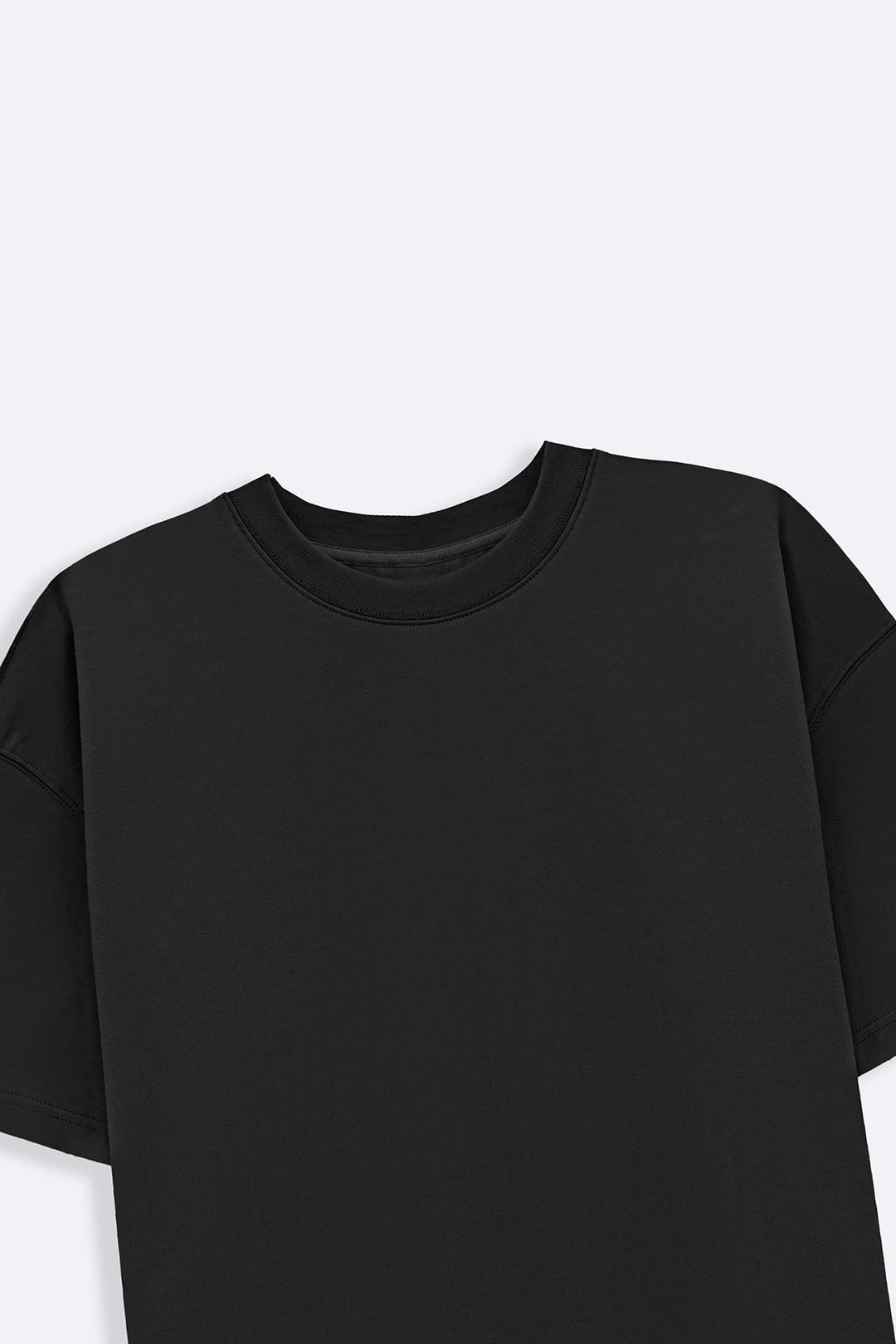 BLACK OVERSIZED TERRY TEE