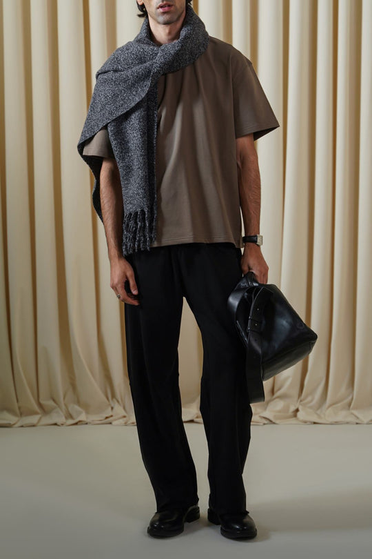 KHAKI OVERSIZED TERRY TEE