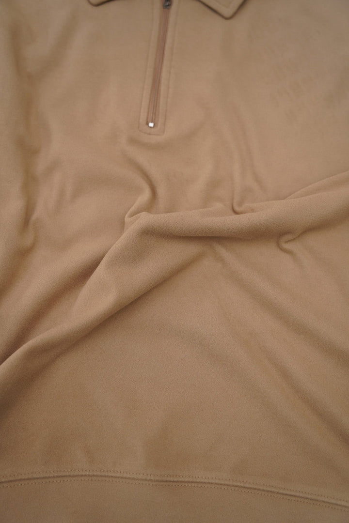 SAND ZIPPER POLO SWEATSHIRT