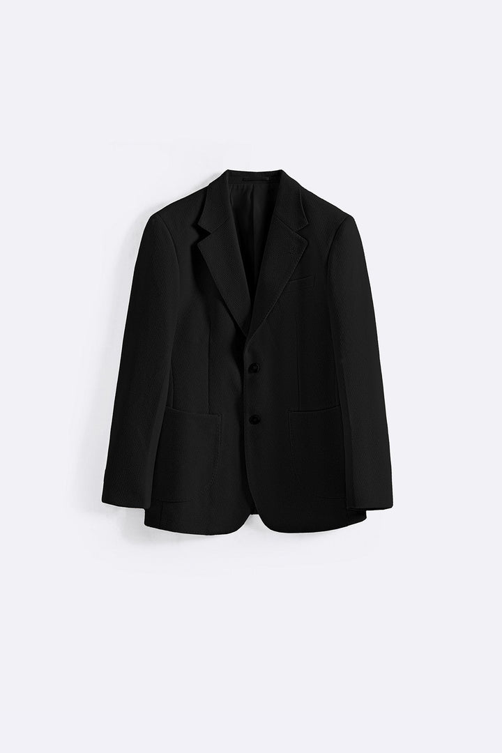 BLACK SMART TWO-BUTTON BLAZER